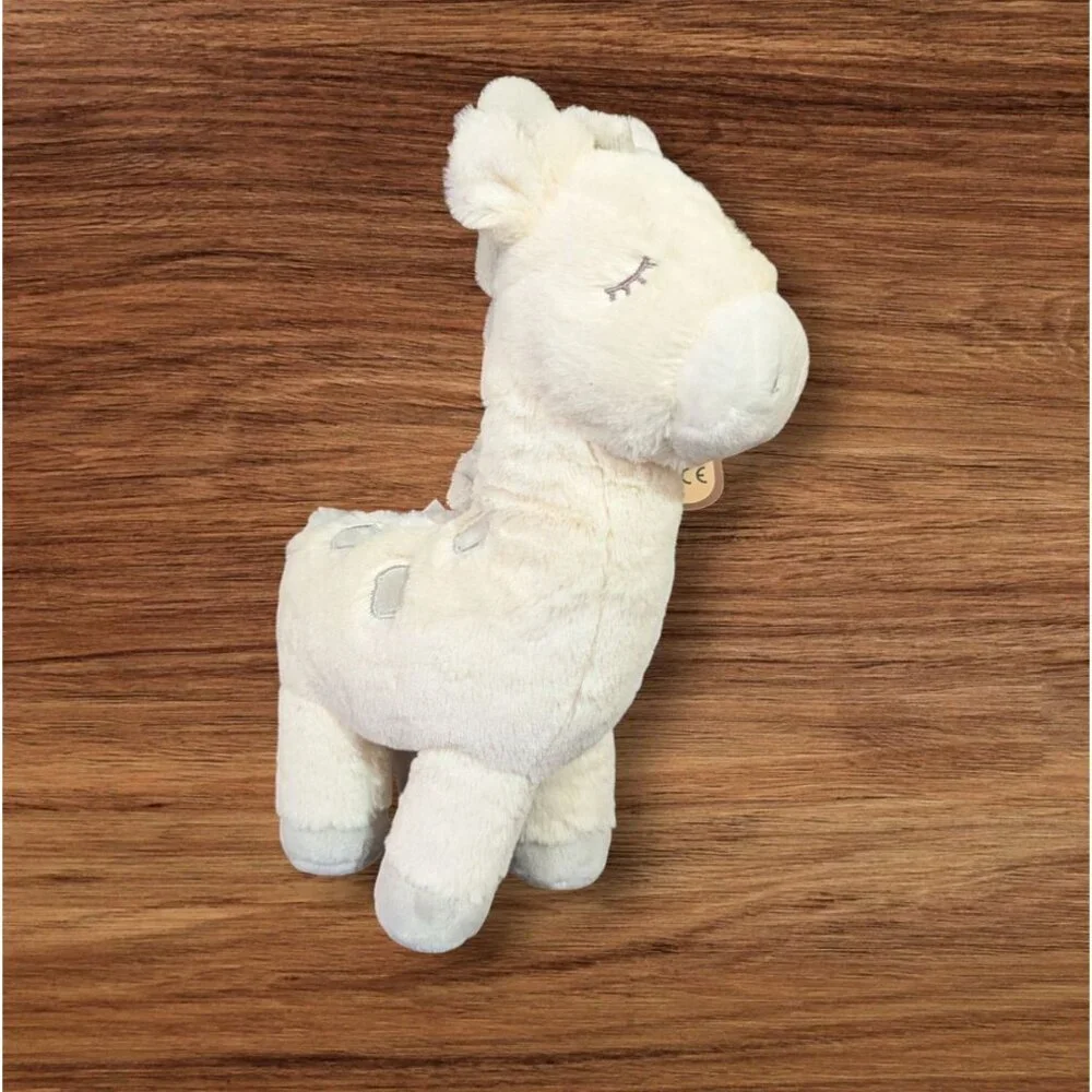 KELLYTOY Giraffe Plush Soft Stuffed‎ 11” Rattle K Luxe Baby Cream Gray Lovey EUC